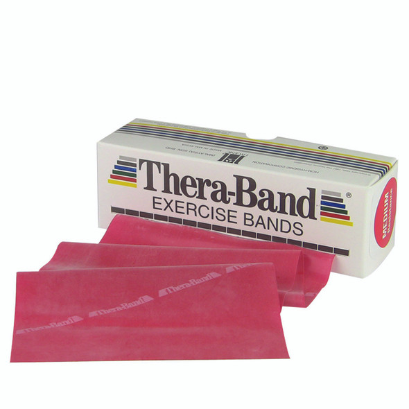 TheraBand Exercise Resistance Band, Red, 5 Inch x 6 Yard, Medium