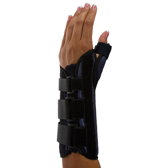 Wrist Brace with Thumb Spica Premier Aluminium / Foam / Nylon / Plastic / Polyester Left Hand Black Medium