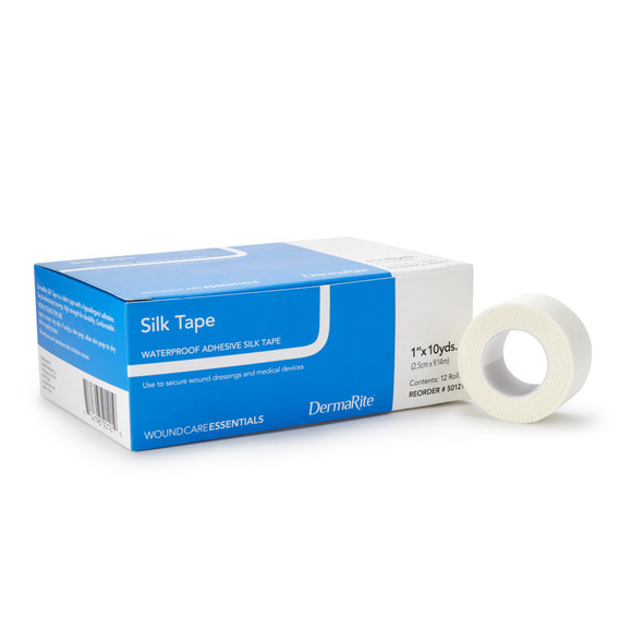Silk Tape Silk-Like Cloth Medical Tape, 1 Inch x 10 Yard, White