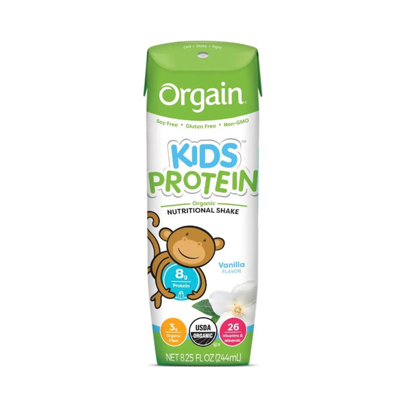 Orgain Kids Protein Organic Vanilla Pediatric Oral Supplement, 8.25 oz. Carton