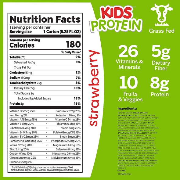 Pediatric_Oral_Supplement_SHAKE__NUTRITIONAL_KIDS_PROTEIN_ORG_STRAWBERRY_(12/CS)_Infant_&_Pediatric_Formulas_851770003155