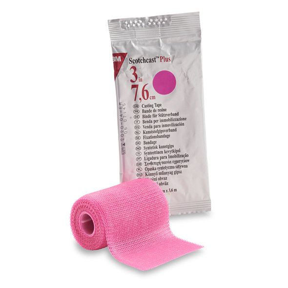 3M Scotchcast Plus Cast Tape, Bright Pink, 3 Inch x 4 Yard