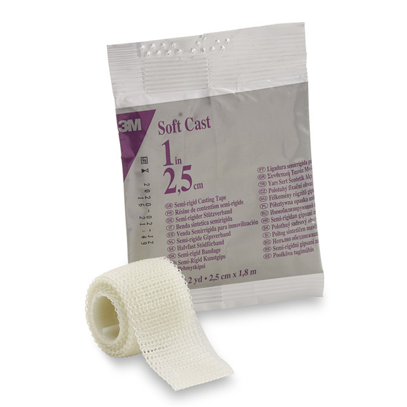 3M Scotchcast Soft Cast Tape, White, 1 Inch x 6 Foot