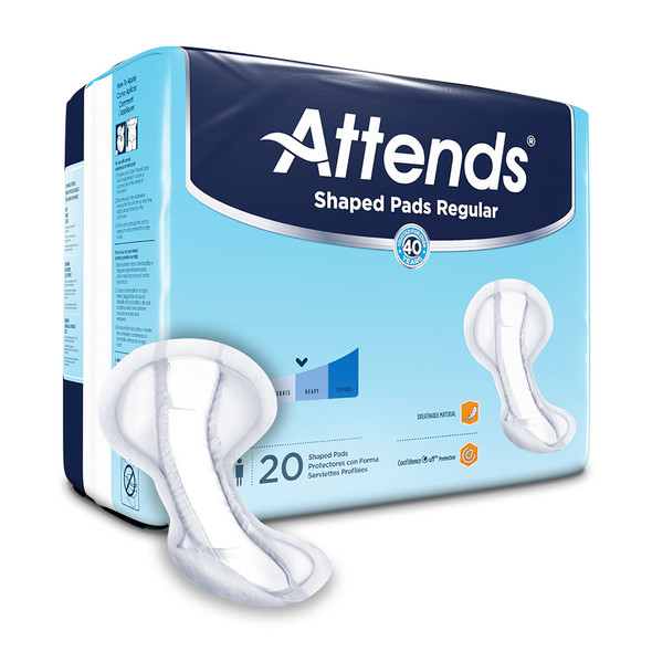 Attends Shaped Bladder Control Pads, Regular