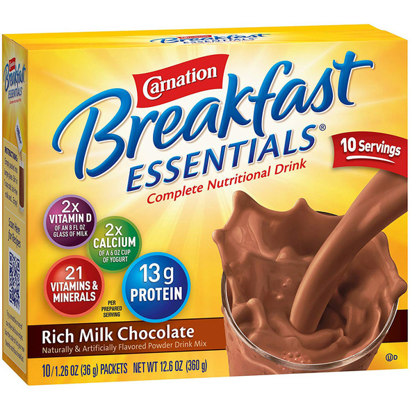Carnation Breakfast Essentials Chocolate Oral Supplement, 1.26 oz. Packet