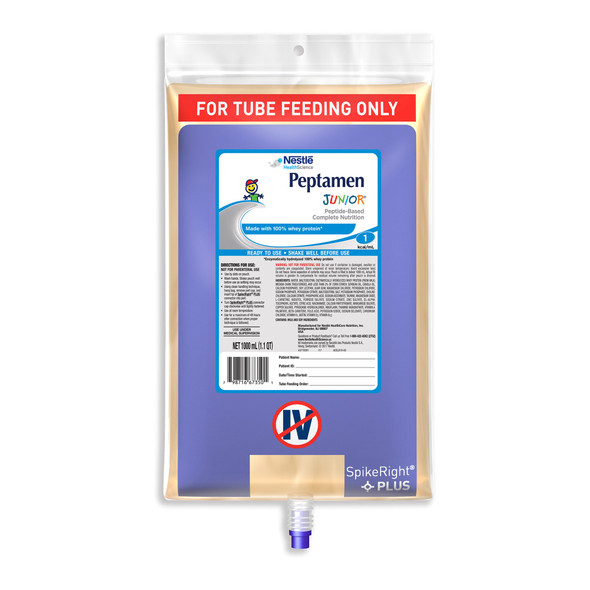 Peptamen Junior Pediatric Tube Feeding Formula, 1000 mL Bag