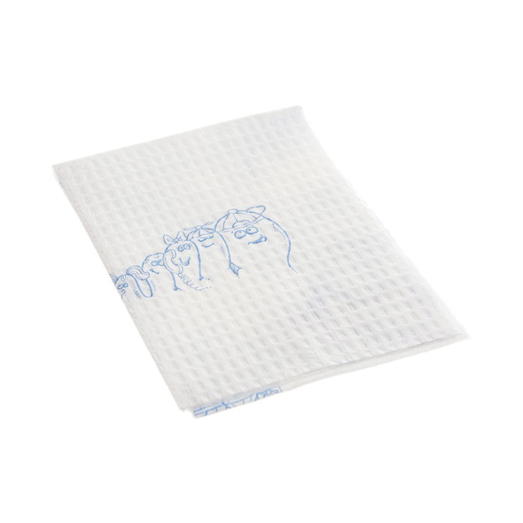 Tidi Choice White / Blue Cartoon Toes Procedure Towel, 13 x 18 Inch
