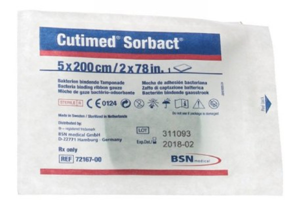 Cutimed Sorbact Impregnated Dressing, 2 x 79 Inch