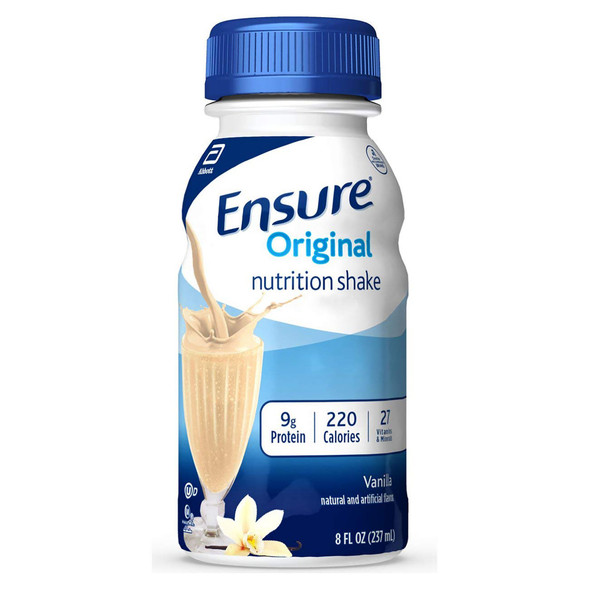 Ensure Original Therapeutic Nutrition Shake Vanilla Oral Supplement, 8-ounce bottle