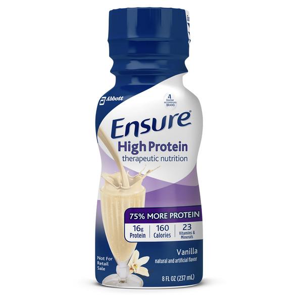Ensure High Protein Therapeutic Nutrition Shake Vanilla Oral Protein Supplement, 8 oz. Bottle