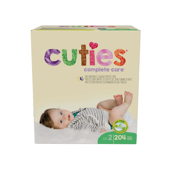 Cuties Complete Care Diaper, Size 2, 204 per Box