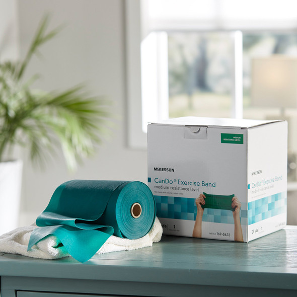 Exercise Resistance Band McKesson CanDo Green 5 Inch X 25 Yard Medium Resistance 1/EA