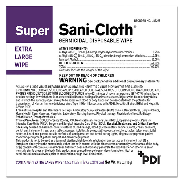 Surface_Disinfectant_Cleaner_WIPE__SANICLOTH_GERMICIDE_11_3/4"X11_1/2"_(50/SL)_Cleaners_and_Disinfectants_U87295