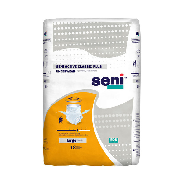 Seni Active Classic Plus Moderate Absorbent Underwear, Large