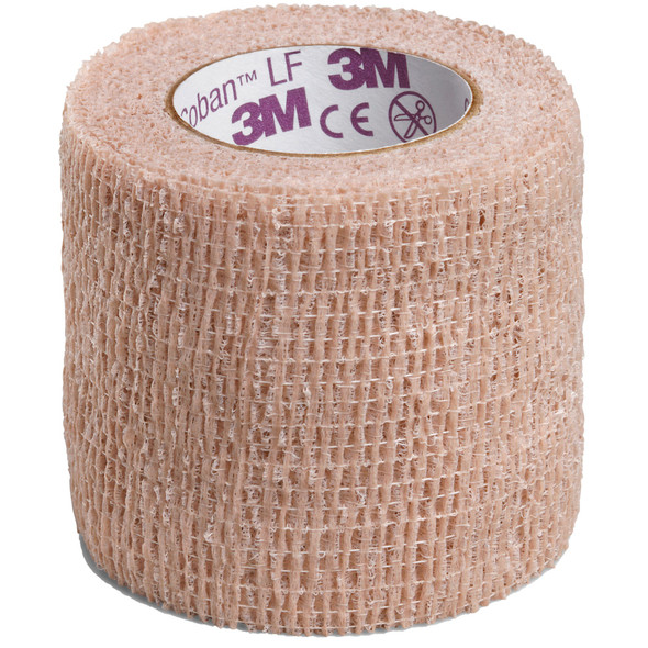 3M Coban LF Self-adherent Closure Cohesive Bandage, 2 Inch x 5 Yard, Tan