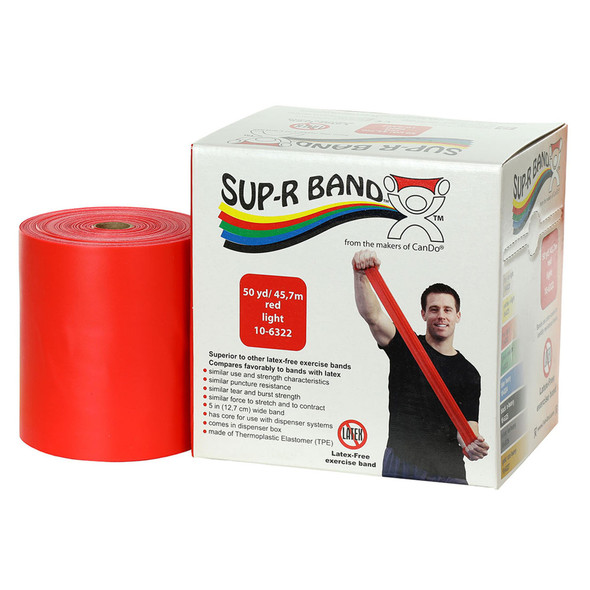Sup-R Band Exercise Resistance Band, Red, 5 Inch x 50 Yard, Light Resistance