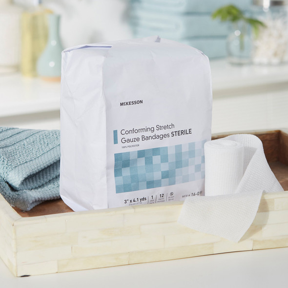 Conforming Bandage McKesson 3 Inch X 4-1/10 Yard 1 per Pack Sterile Roll Shape 96/CS