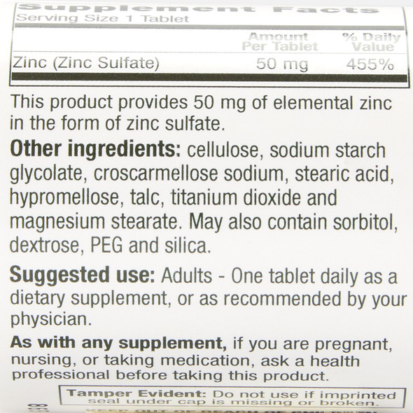 Mineral_Supplement_ZINC_SULFATE__TAB_50MG_EZ=200MG_ZO_(60/BT_12BT/CS)_Nonprescription_Vitamins_and_Minerals_865-06