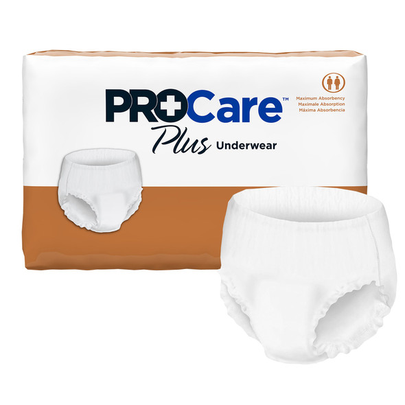 ProCare Plus Protective Underwear, Moderate Absorbency, Pull Up, Extra Large, Disposable, 58 to 68 Inch Waist/Hip