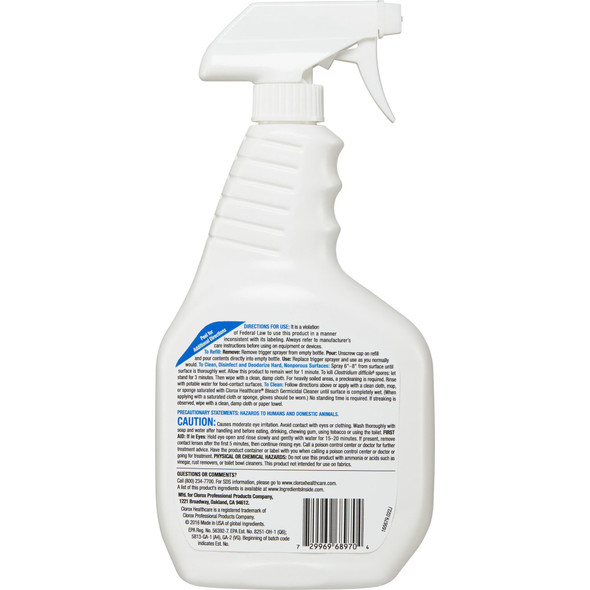 Surface_Disinfectant_Cleaner_CLEANER__GERMICIDAL_SPRAY_CLOROX_32OZ_(6/CS)_Cleaners_and_Disinfectants_484484_68970