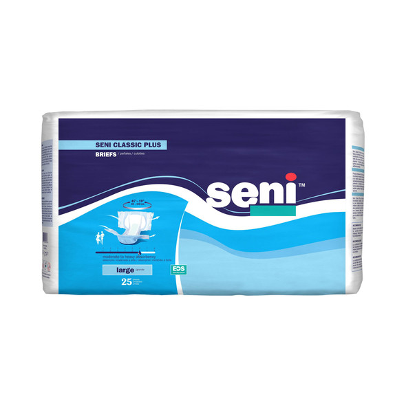 Seni Classic Plus Moderate to Heavy Incontinence Brief, Large