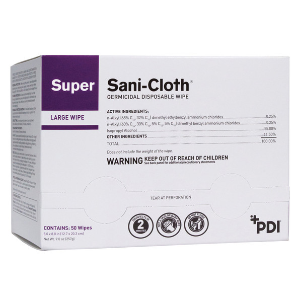Super Sani-Cloth Surface Disinfectant Wipe, Individual Wipe