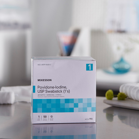 Impregnated Swabstick McKesson 10% Strength Povidone-Iodine Individual Packet Sterile 500/CS Impregnated Swabstick McKesson 10% Strength Povidone-Iodine Individual Packet Sterile 500/CS
