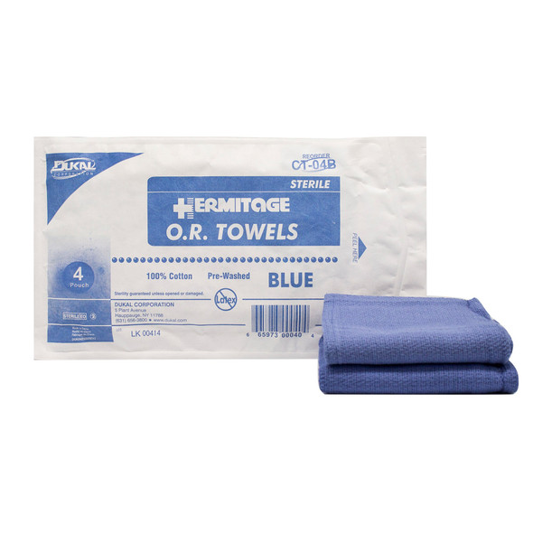 Dukal Sterile Blue O.R. Towel, 17 x 26 Inch