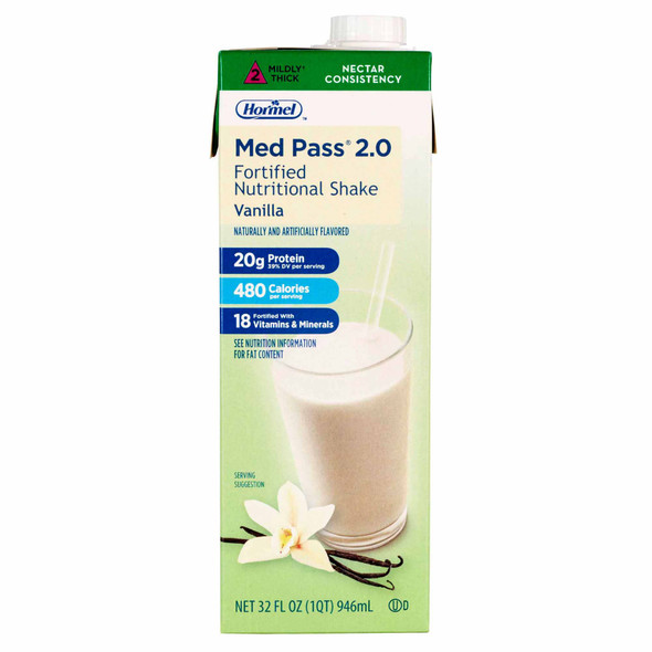 Med Pass 2.0 Vanilla Oral Supplement, 32 ounce carton