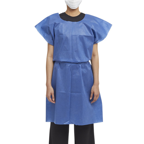 Graham Medical Products Exam Gown, Medium/Large, Blue