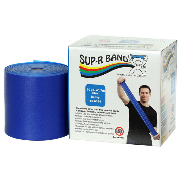 Sup-R Band Exercise Resistance Band, Blue, 5 Inch x 50 Yard, Heavy Resistance