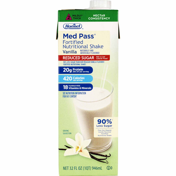Med Pass Reduced Sugar Vanilla Oral Supplement, 32 oz. Carton