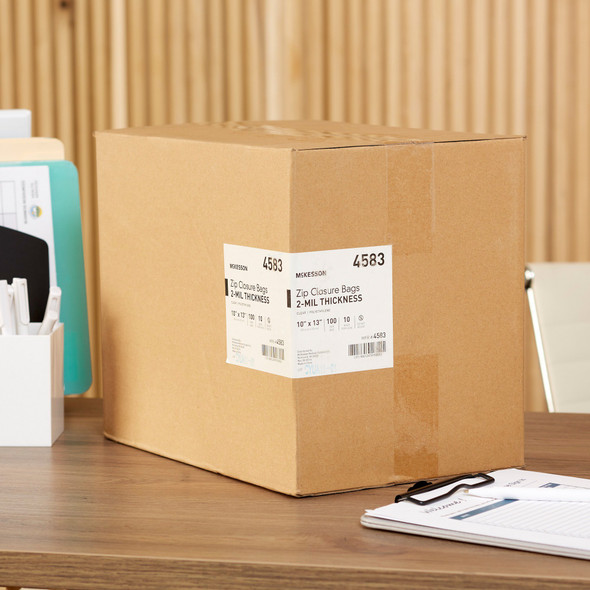 Reclosable Bag McKesson 10 X 13 Inch Polyethylene Clear Zipper Closure 10/CS