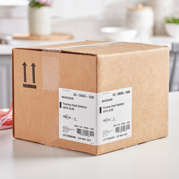 Hand Sanitizer with Aloe McKesson 1,000 mL Ethyl Alcohol Foaming Dispenser Refill Bag 4/CS Hand Sanitizer with Aloe McKesson 1,000 mL Ethyl Alcohol Foaming Dispenser Refill Bag 4/CS