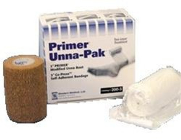 Unna-Pak Primer Unna Boot and Duban Self Adherent Bandage, 4 Inch x 10 Yard