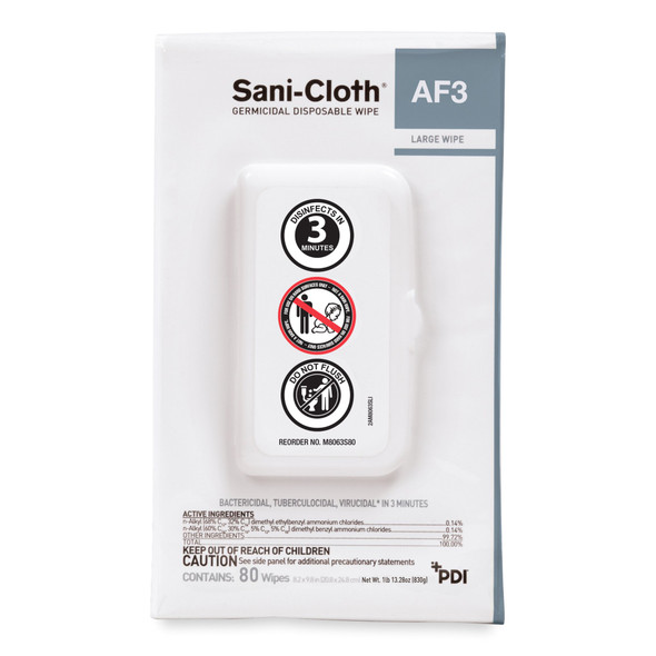 Sani-Cloth AF3 Surface Disinfectant Cleaner, 80 Count Portable Pack