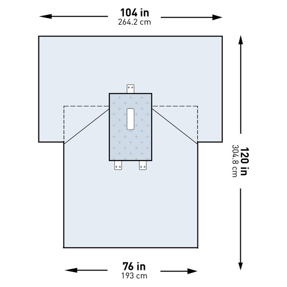 McKesson Sterile Laparotomy Abdominal Drape, 102 x 76 x 120 Inch