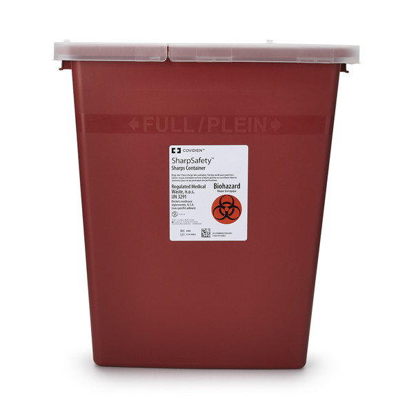 SharpSafety Multi-purpose Sharps Container, 8 Gallon, 17½ x 15½ x 11 Inch