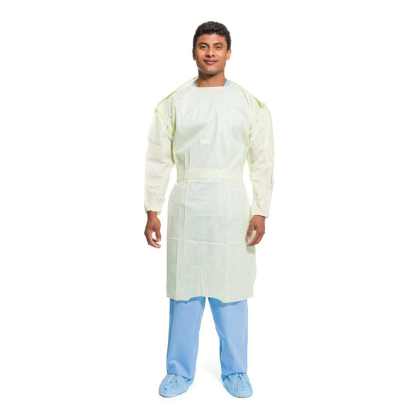 Halyard Protective Procedure Gown, Large, Yellow