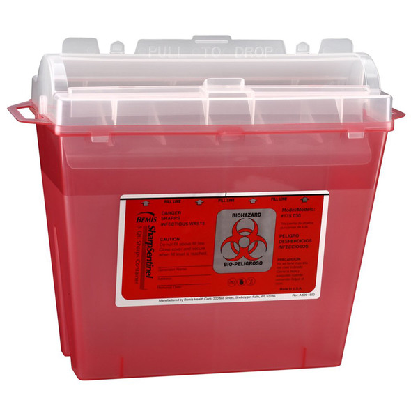 Bemis Sentinel Multi-purpose Sharps Container, 1-1/4 Gallon, 10 x 5-1/4 x 11 Inch