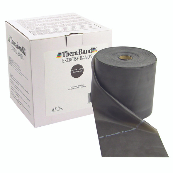 TheraBand Exercise Resistance Band, Black, 5 Inch x 50 Yard, X-Heavy Resistance