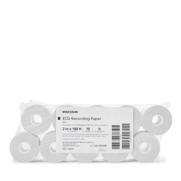 McKesson ECG Recording Paper Roll, GE Marquette, 2in. x 100ft.