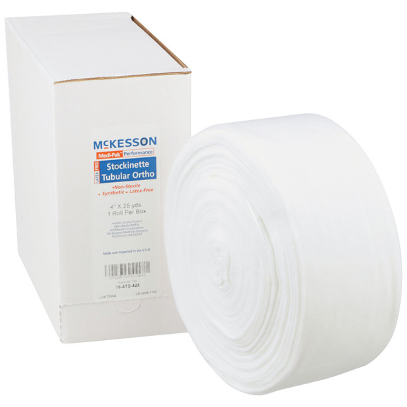 McKesson White Polyester Tubular Stockinette, 4 Inch x 25 Yard