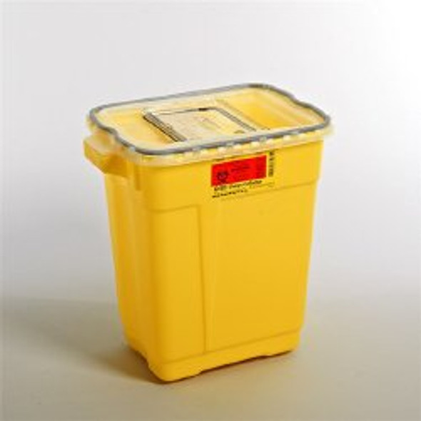 BD Chemotherapy Sharps Container, 9 Gallon, 18-1/2 x 17-3/4 x 11-3/4 Inch