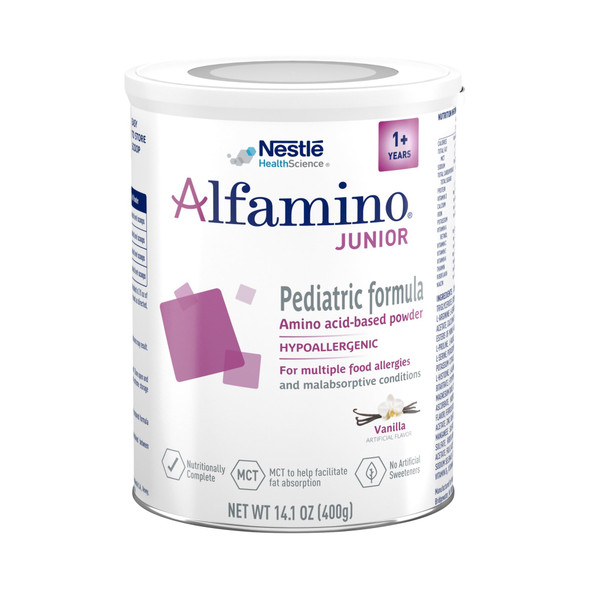 Alfamino Junior Vanilla Amino Acid Based Pediatric Oral Supplement / Tube Feeding Formula, 14.1 oz. Can Powder