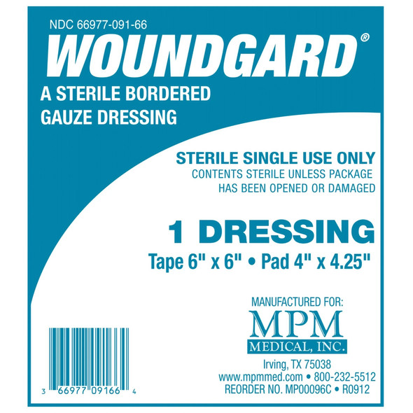 WoundGard White Adhesive Dressing, 6 x 6 Inch