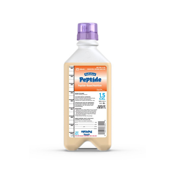 PediaSure Peptide 1.5 Cal Vanilla Pediatric Oral Supplement / Tube Feeding Formula, 33.8 oz. Bottle
