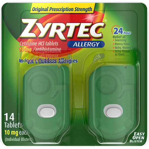 Zyrtec 24 Hour 10 mg Tablets