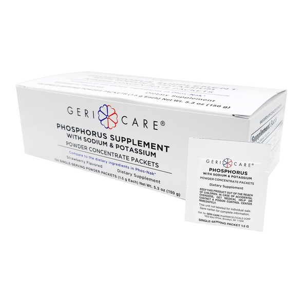 Geri-Care Phosphorus Supplement Powder with Electrolytes, Strawberry Flavor