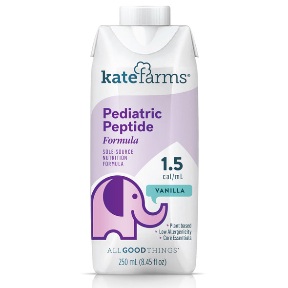 Kate Farms Pediatric Peptide 1.5 Vanilla Pediatric Oral Supplement / Tube Feeding Formula, 8.5 oz. Carton